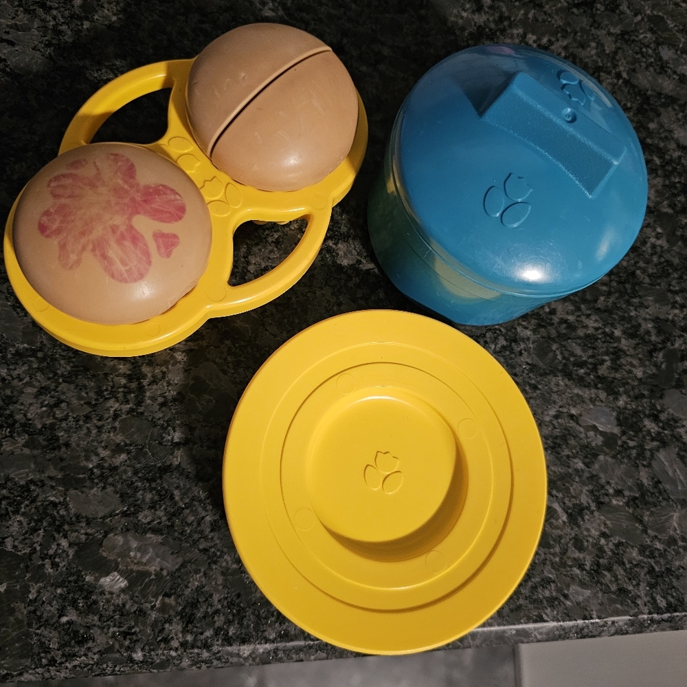 PLAYSKOOL 1990s Magic Breakfast‎ Party Fun With Food Muffin Pan Plates Pot Htf